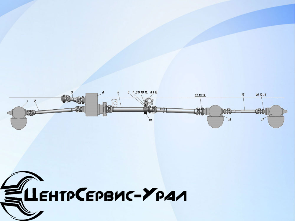 Карданная передача на шасси Урал 4320-1951-58